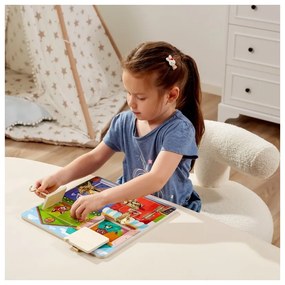 Viga drewniana tablica manipulacyjna otwieranie zamków i zatrzasków domek montessori