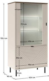 Szafka EYCO 1D1W, kaszmir/dąb castello