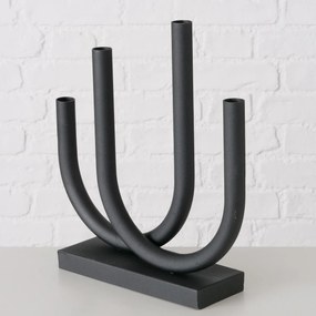Metalowy świecznik Tonis, 34 x 33 cm, czarny