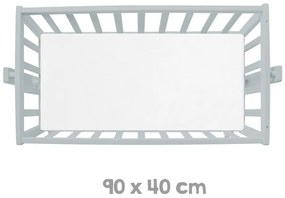 Szara kołyska na kółkach 40x90 cm – Roba