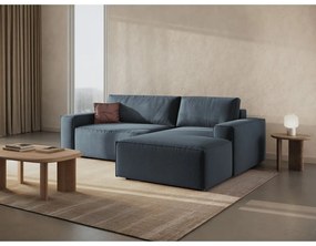 Niebieski rozkładany narożnik (prawostronny) Jodie – Micadoni Home