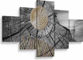 Obraz - Pień drzewa w kolażu (125x70 cm)