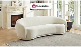 Kanapa 3 osobowa z beżowej bukli - BOVANA Pascala Morabito