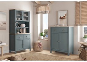 Szarozielona komoda z litego drewna sosnowego 90x110x40 cm Misti – Marckeric