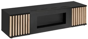 Szafka RTV CAMERON 160 hickory jackson/czarna z biokominkiem ASM Meble
