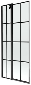 Mexen Flip parawan nawannowy 2-skrzydłowy 80 x 150 cm, czarna kratka, czarny - 894-080-101-70-77