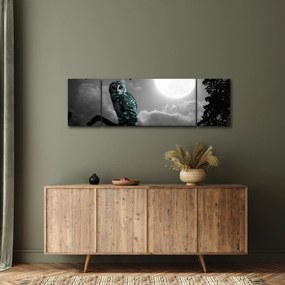 Obraz - Nocna sowa, niebieski (170x50 cm)