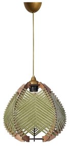 Zielona/w naturalnym kolorze lampa wisząca z tekstylnym kloszem ø 25 cm Yola – Opviq lights