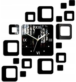 Zegar na ścianę nowoczesny naklejany ozdobne elementy cichy mechanizm loft