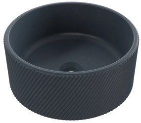 Umywalka betonowa nablatowa okrągła bez otworu na baterię 37 cm VIJA | różne kolory : Kolor - Grafitowy