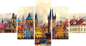 Obraz - Jesień w malowanym mieście (125x70 cm)