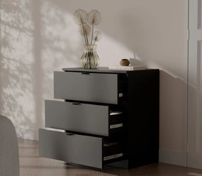 Czarna nowoczesna komoda z szufladami M1-G68
