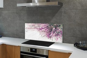 Szkło do Kuchni na Ścianę Bukiet na Rustykalnych Deskach