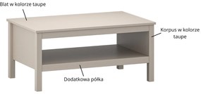 Ława do Salonu SELVIO 90 cm Taupe Nowoczesna