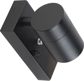Nowoczesna lampa ścienna zewnętrzna czarna IP44 z czujnikiem zmierzchu - Solo