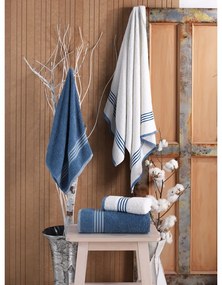 Biało-niebieskie bawełniane ręczniki zestaw 4 szt. – Mila Home