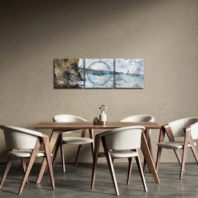 Obraz - Rafa, akwarela (z zegarem) (90x30 cm)