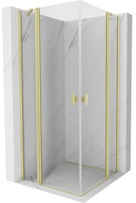 Mexen Mist Duo kabina prysznicowa uchylna 105 x 105 cm, transparent, złota szczotkowana - 8A4-105-105-55-00