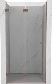 Mexen Lunar-F drzwi prysznicowe składane lewe 70 cm, transparent, miedź szczotkowana - 836-070-000-65-00-L