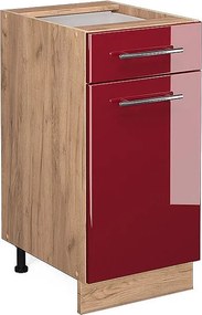 Szafka dolna do kuchni bordowa czerwień wysoki połysk 40x51.6x82 fame-line