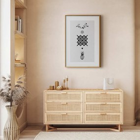Plakat Szczęście 21x30 cm z ramą złotą bez marginesu ARTGEIST B