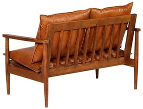 Elegancka skórzana sofa Stera - brązowa