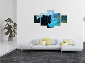 Obraz - Czarny panter w dżungli (125x70 cm)