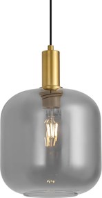 Designerska Lampa Wisząca Mosiądz z Przydymionym Szkłem do Systemu Szynowego 1-Fazowego - Iconic Zuzanna