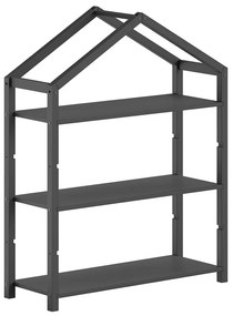 Antracytowy regał dziecięcy z litego drewna sosnowego 111x141x40 cm Dallas – Vipack