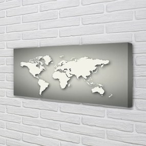 Obraz na płótnie Biała Mapa na Szarym Tle