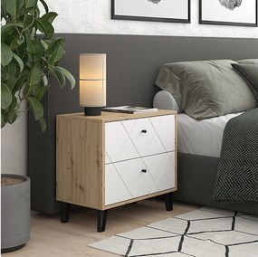 Stolik nocny dąb rzemieślniczy 66x36x60.2 nizza