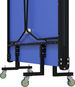 SPORTNOW Stół do Tenisa Stołowego, Składany, 8 Kół, Rama z Malowanej Proszkowo Stali, MDF, 274 x 152,5 x 76 cm, Niebieski
