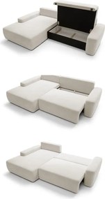 Narożnik BOULI Lewostronny z Elektryczną Regulacją wolnostojący tkanina Raven 28 Beżowy DOMO HOME