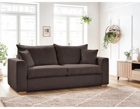 Brązowa sztruksowa rozkładana sofa 225 cm Augustin – Bobochic Paris