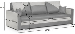 Kanapa sofa 3 os z funkcją spania ASTO1 Brązowy/Beżowy