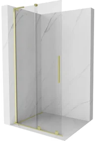 Mexen Velar L ścianka prysznicowa rozsuwana Walk-in 90 x 200 cm, transparent 8 mm, złota szczotkowana - 871-090-003-03-55