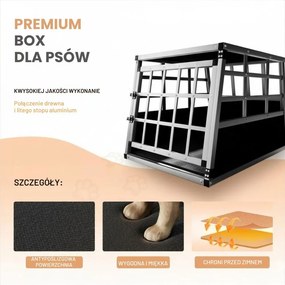 Transporter dla psa BRUNO, 70x54x51cm, srebrna/czarna Cadoca