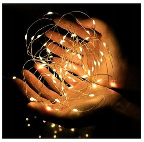 Świąteczny łańcuch świetlny 50 diod LED, ciepła biel