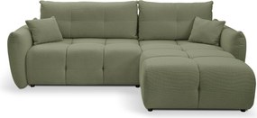 Masseno Narożnik MODA z funkcją spania i pojemnikiem na pościel Narozniki L, Rozkładana sofa - Oliwkowy, NORDIC OLIVE