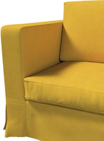 Pokrowiec na sofę Karlanda 3-osobową nierozkładaną, długi kolor żółty tkanina strukturalna