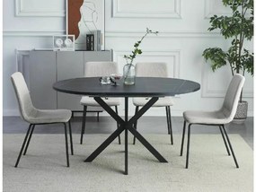 Rozkładany stół jadalniany GASTON 100(135)x100 cm, czarny dekor marmurowy