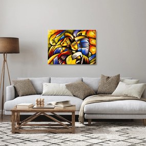 Obraz na szkle - Obraz na szkle olejny, kochankowie (70x50 cm)