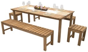 Zestaw teak ogrodowy JOHNSON 1+2+2
