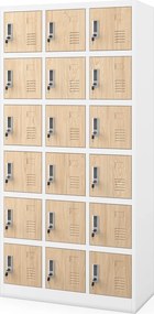 Szafa skrytkowa zamykana na klucz Eco Design Karol 90x40x185 cm, biały/dąb sonoma