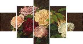 Obraz - Henri Fantin-Latour, Roses de Nice on a Table, reprodukcje (125x70 cm)