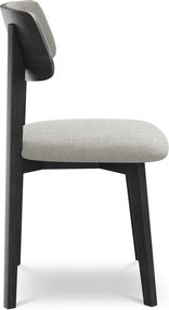 Jasnoszare krzesło z litego drewna Niu – Makamii