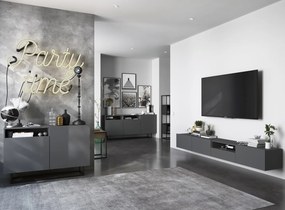 Ścienna szafka RTV z półką i szufladą Enjoy grafitowy