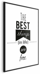 Plakat Best things in life 60x90 cm z ramą czarną z marginesem ARTGEIST B
