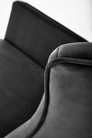 Fotel bujany, czarny, welur, na płozach BAZALTO