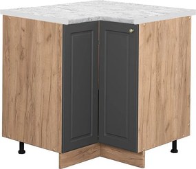 Szafka narożna antracytowo-złoty 80.5x60x82 fame-line